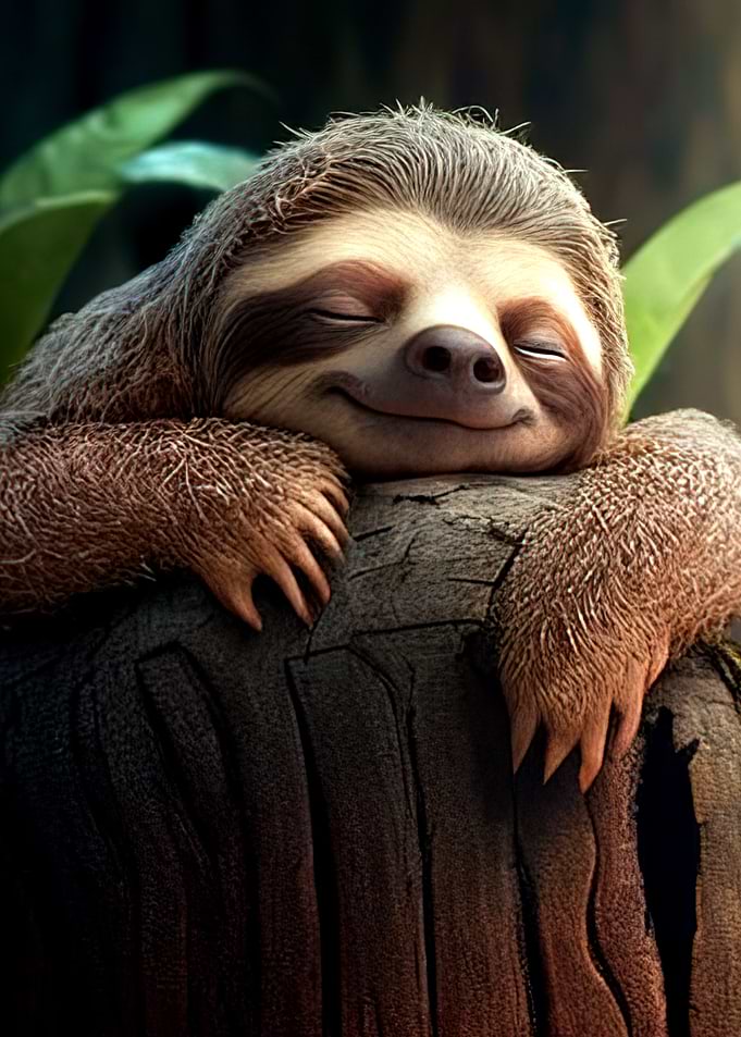 Cute Sloth On A Tree