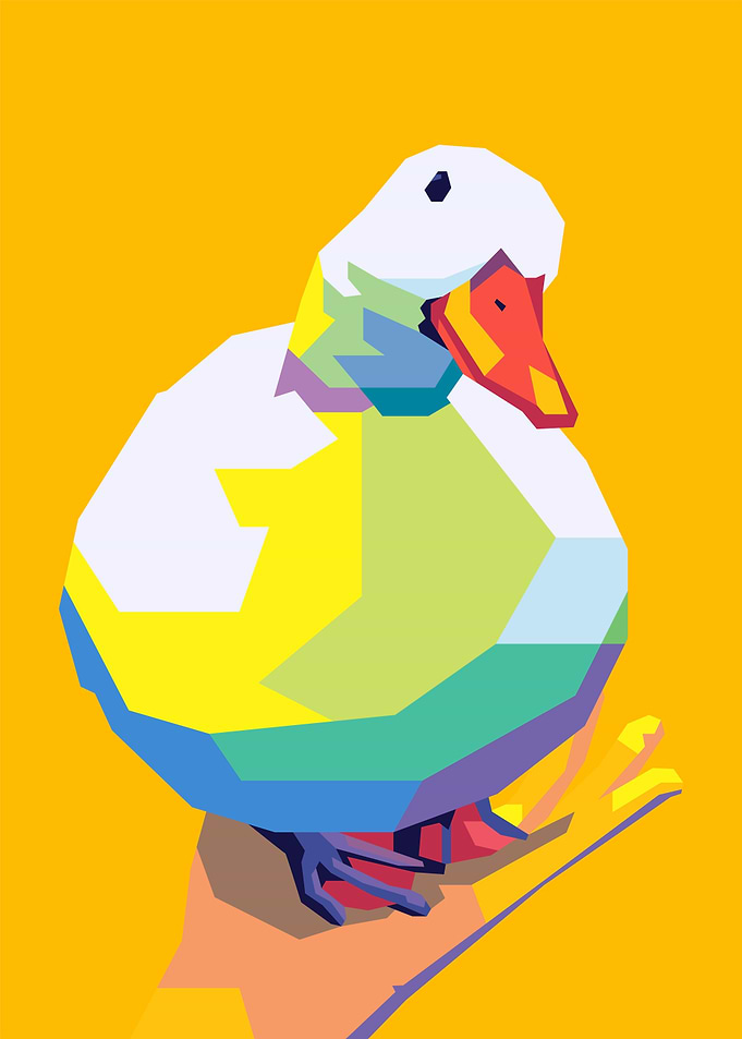 swing gently duck on palm