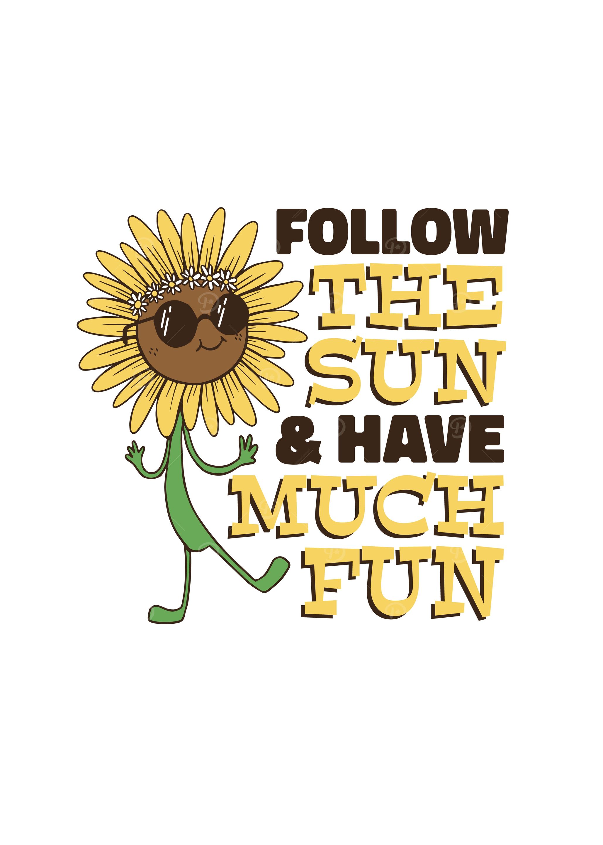 Sunflower hippie cartoon
