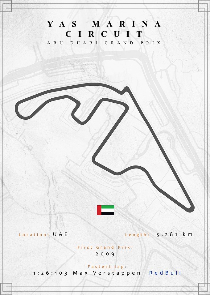 Yas Marina F1 Track Map