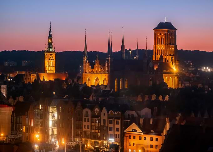 Gdansk by Night in Poland
