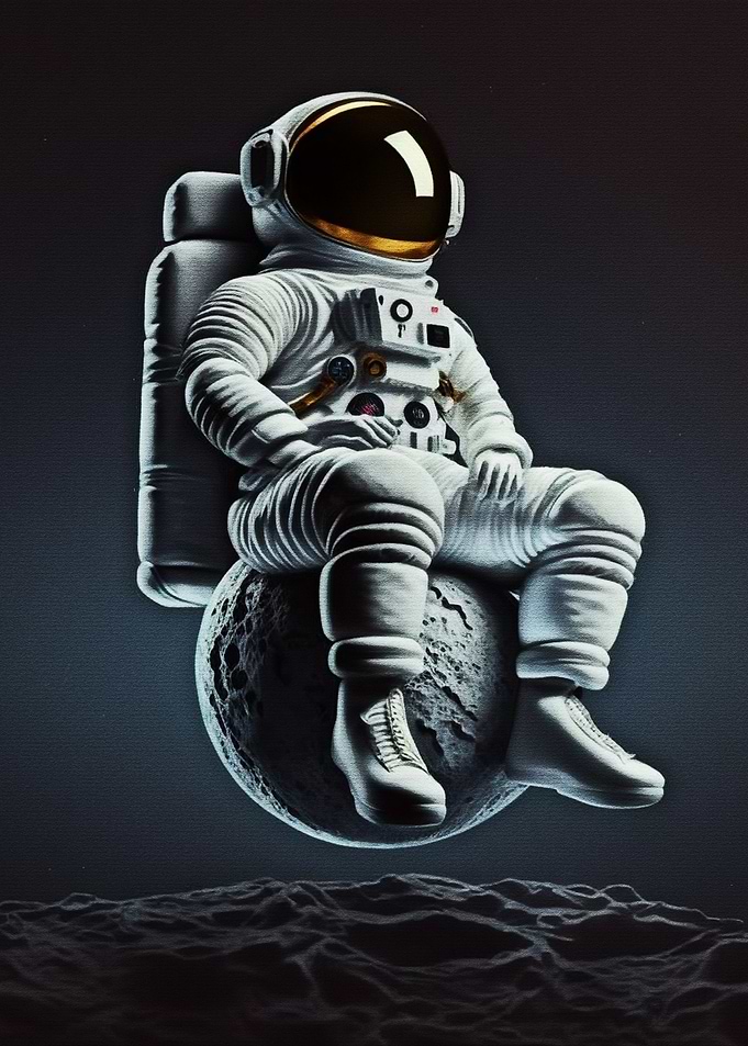 Sitting on the moon