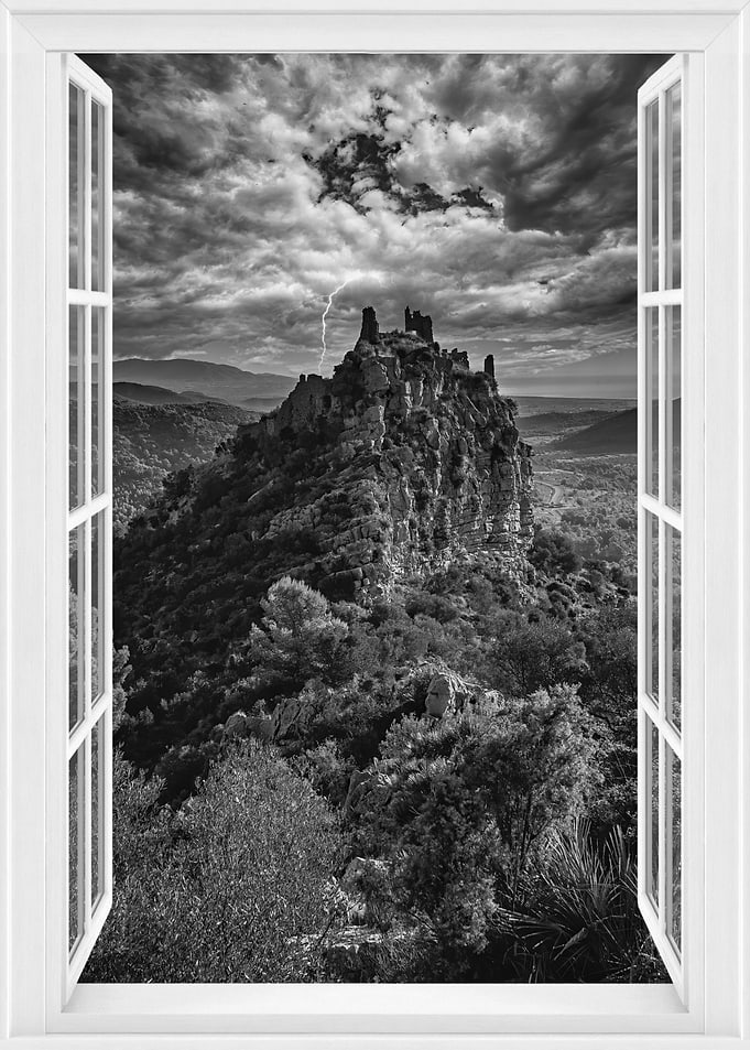 Castle storm mountain sky