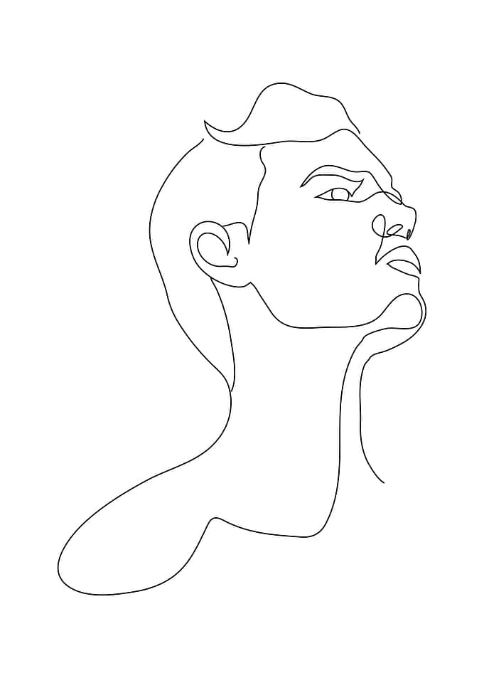Abstract men face drawing