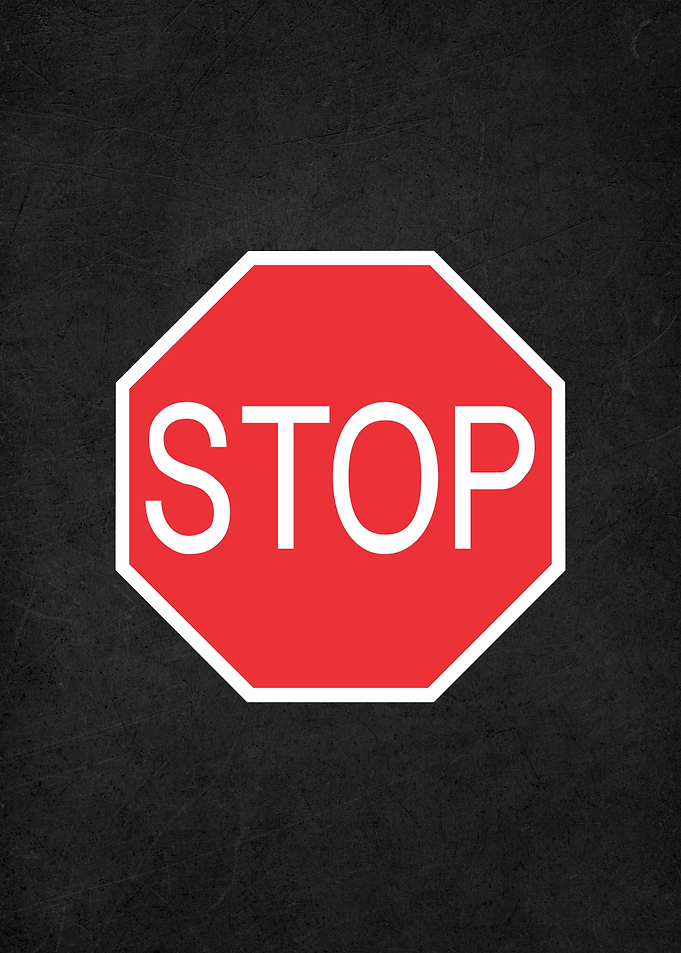 stop warning sign