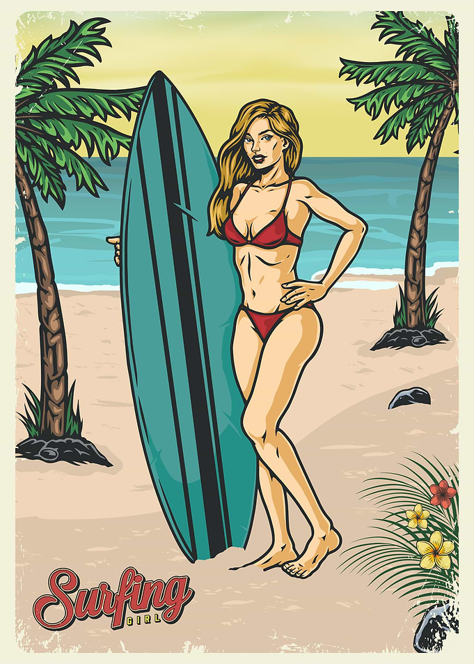 Surfing Girl Woman