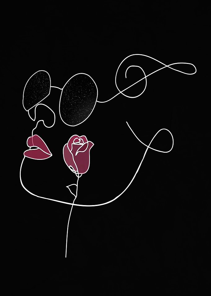 Music Woman with Rose