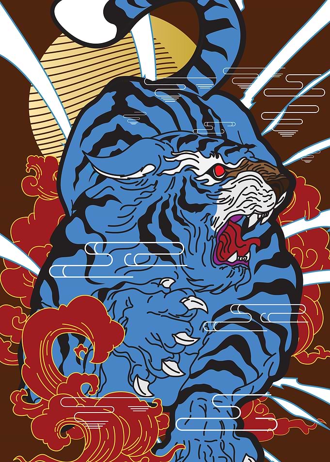 Tiger with japanese style