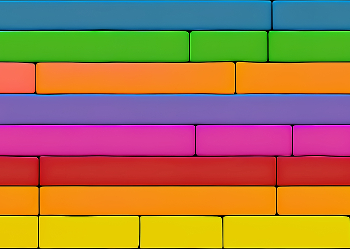 Wall bricks blocks rainbow