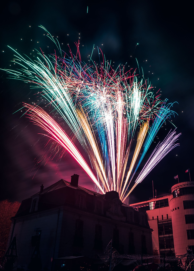 Fireworks in the city