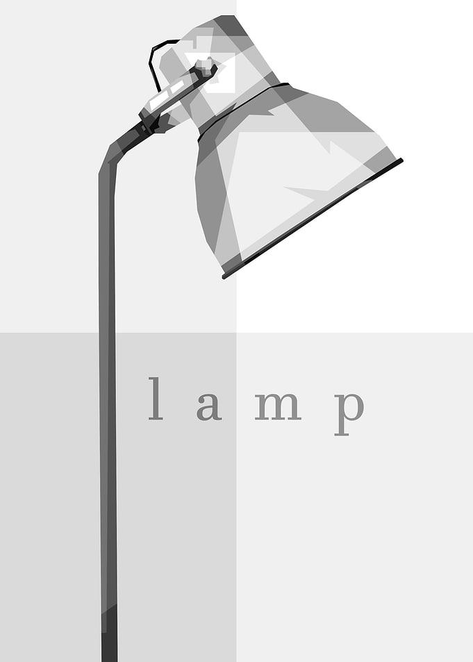 Grayscale Lamp Study Art