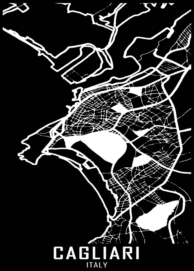 Cagliari Italy City Map