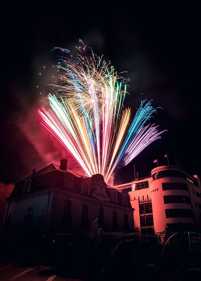 Fireworks in the city