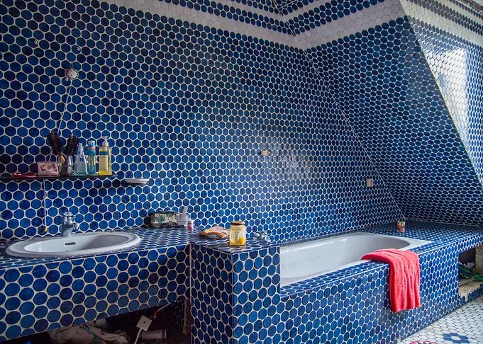 Blue bathroom