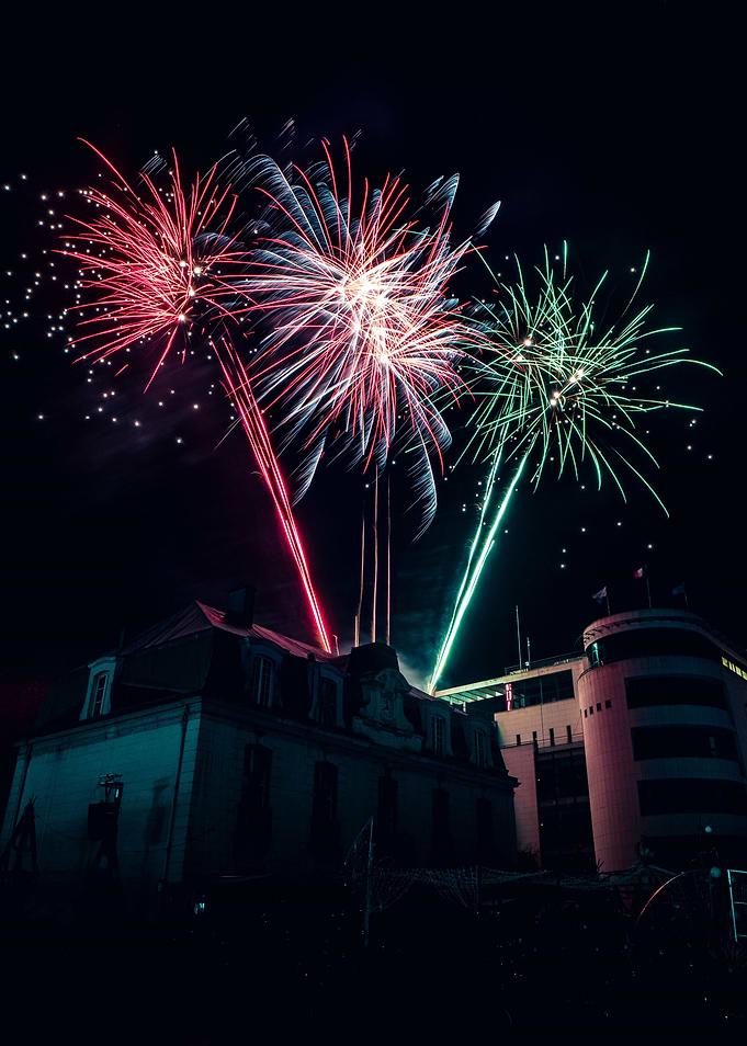 Fireworks in the city