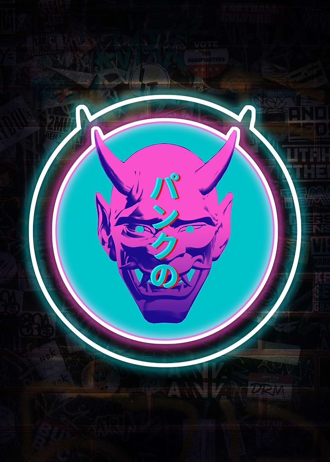 Cyberpunk Hannya Mask