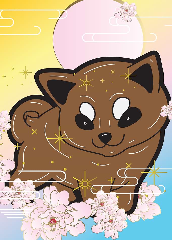 Dog with japanese style