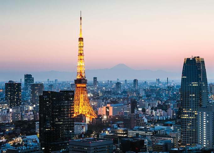 Tokyo tower and mt Fuji