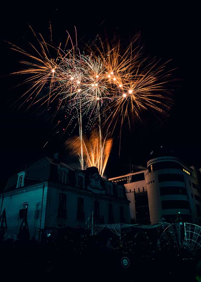 Fireworks in the city