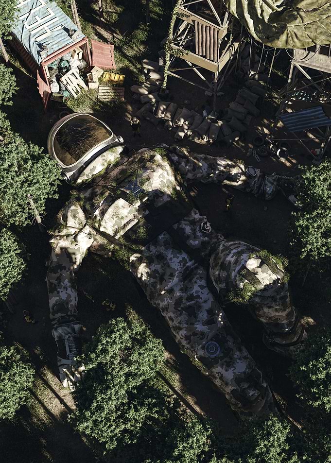 Lying In Forest