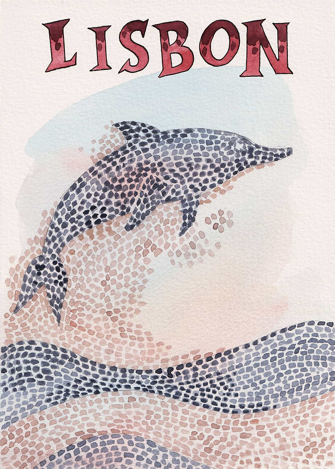 Lisbon dolphin sidewalk
