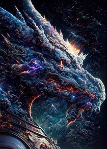 The blue old space dragon