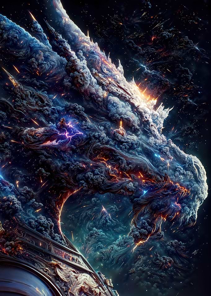 The blue old space dragon