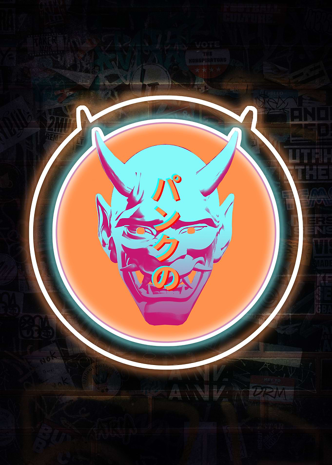 Cyberpunk Hannya Mask
