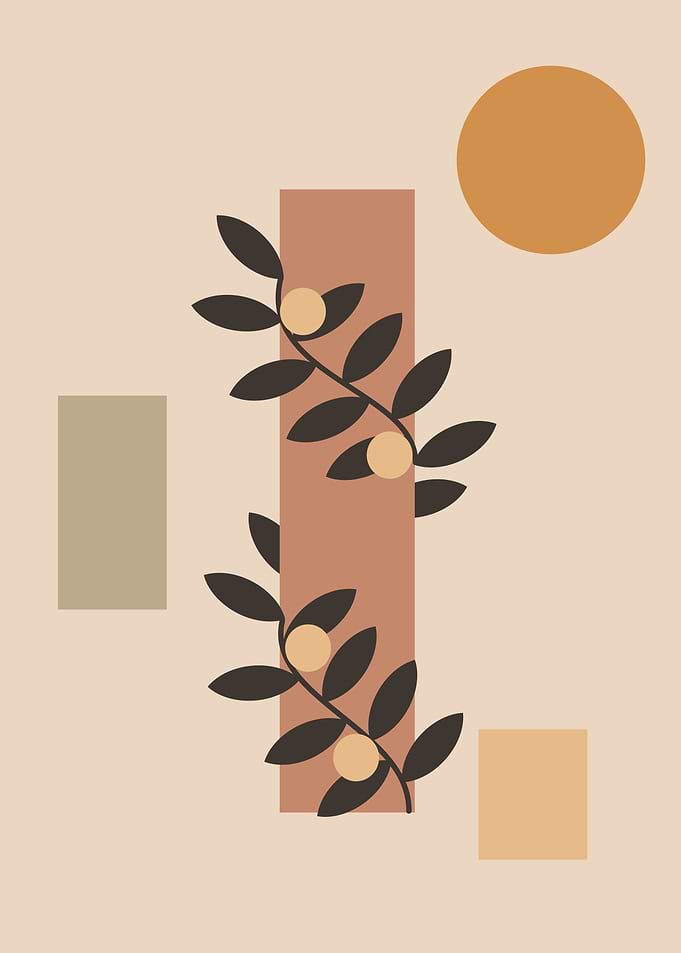 Geometric leafy pattern