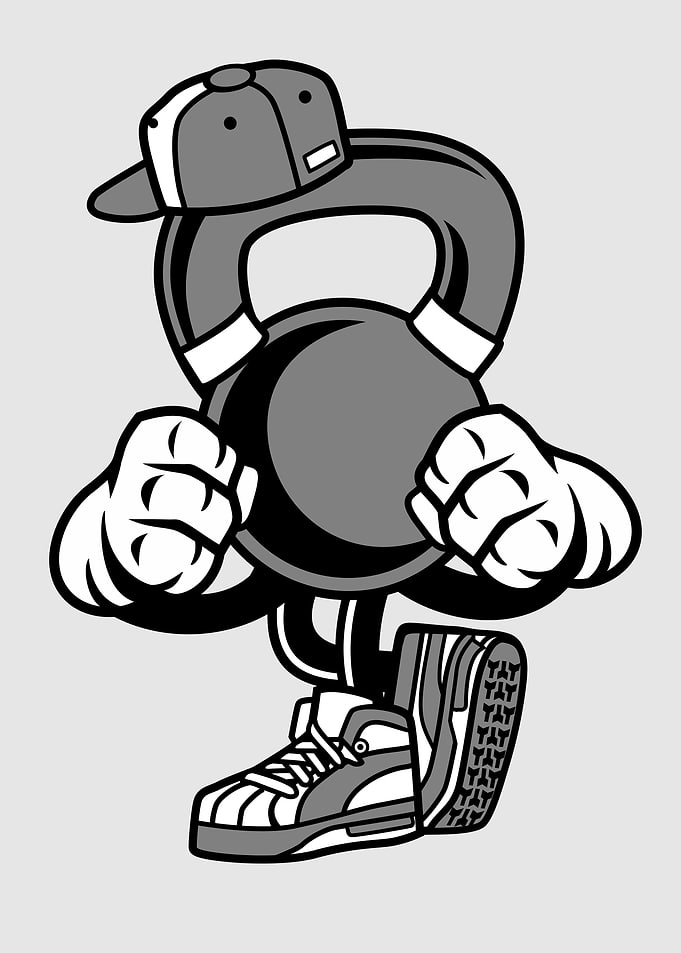 kettle bells style cartoon