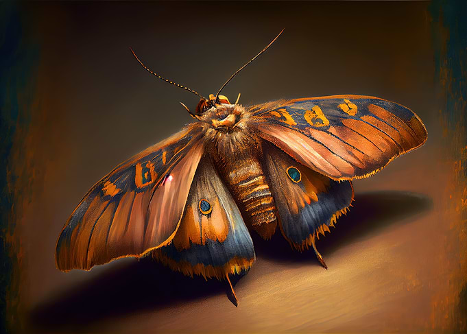 Moth Oil paint