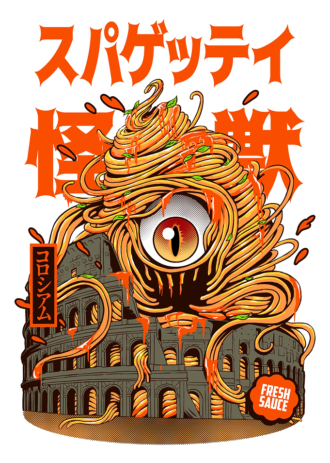 spaghetti kaiju white