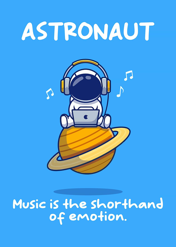 Astronaut cute text art