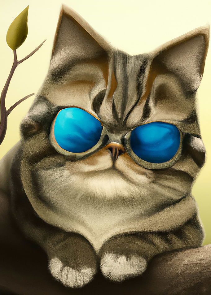 cute cat glasses blue