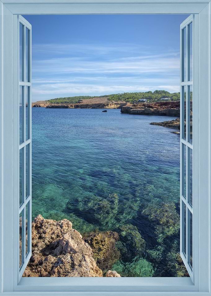 Open window sea view