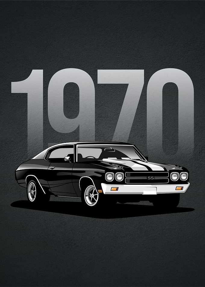 car 1970 illustration art