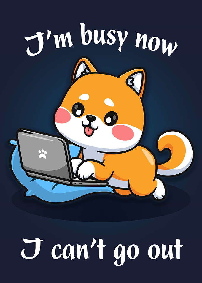 Funny Cat Busy Cant Go Out