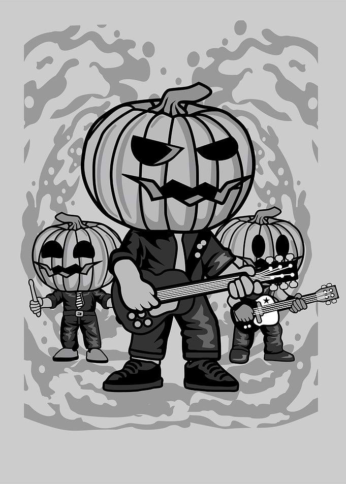 halloween guitar cartoon