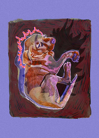 Sleeping hellhound