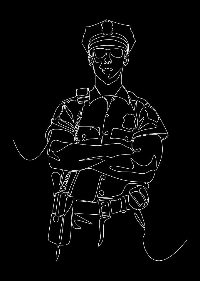 Police Officer Line Art