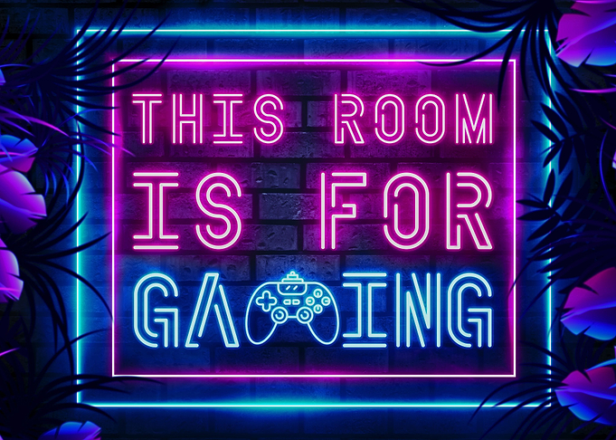 Gaming Game Room Zone Neon