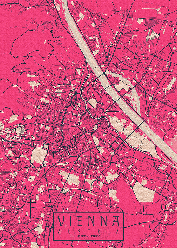Vienna City Map Blossom