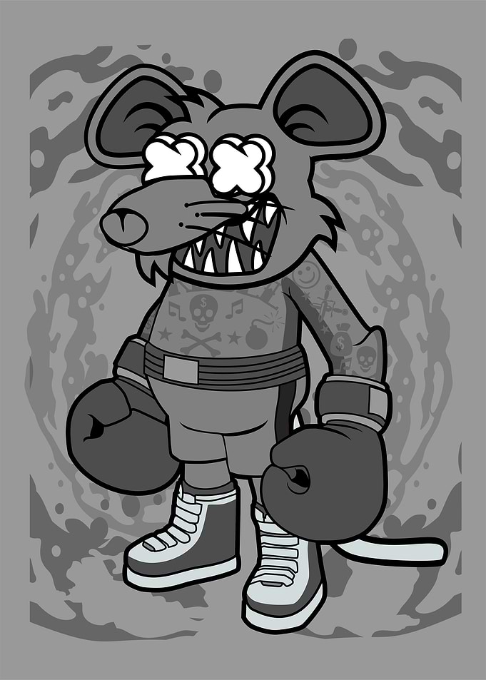 rat boxer cartoon