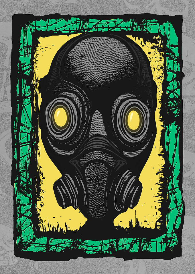 Cyborg Gasmask Punk Robot