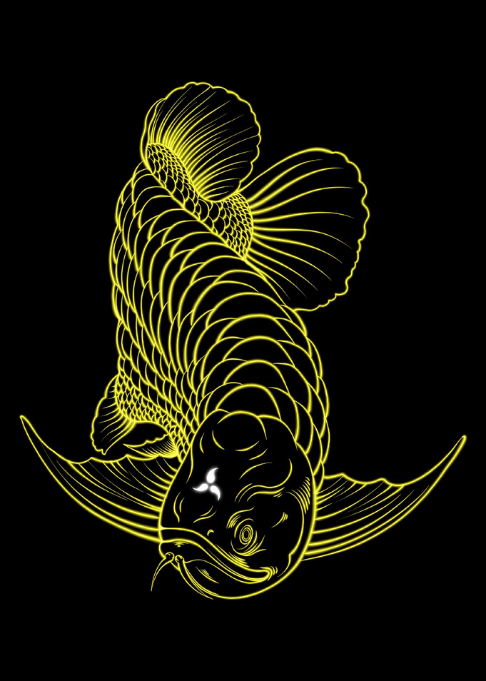 Retro Arowana japan fish