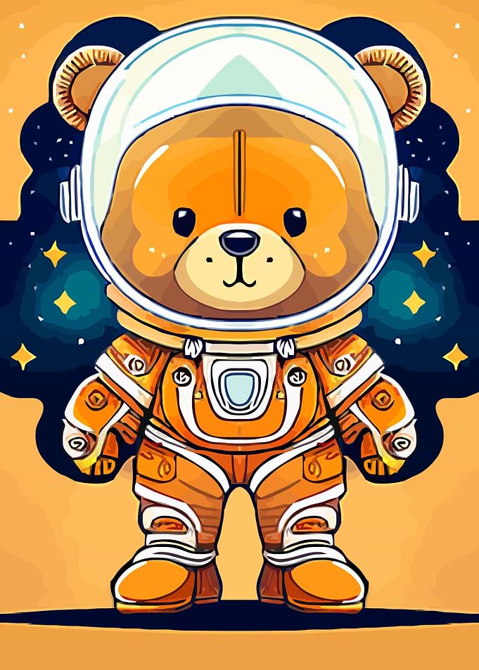 Teddy bear astronaut space