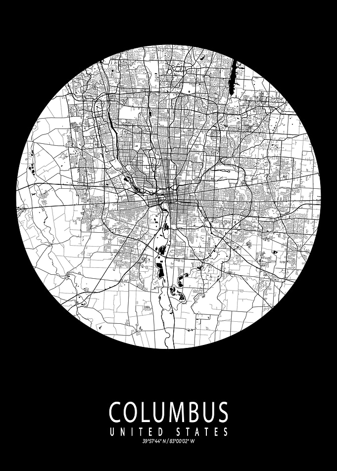 Columbus City Map Moon