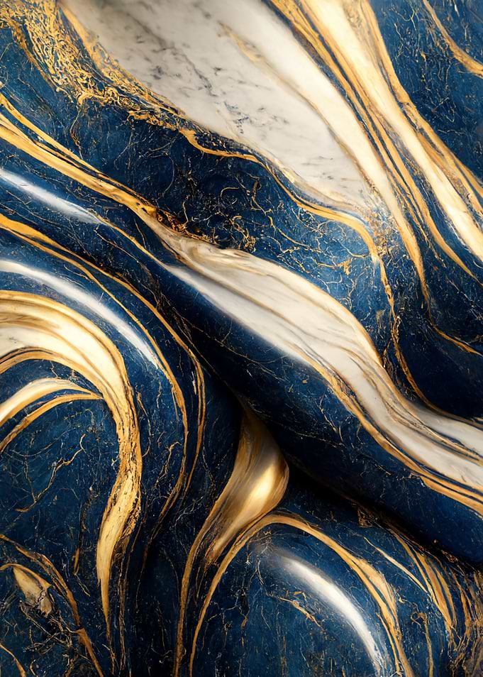 Marble Blue And Gold