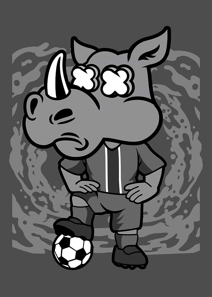 rhino football cartoon