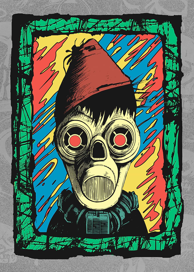 Cyborg Gasmask Punk Robot